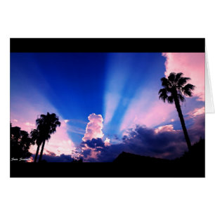 Cartão Por do sol do algodão doce