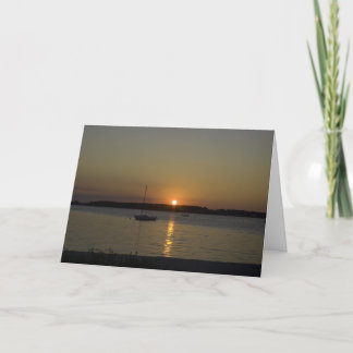 Cartão Por do sol do barco da velocidade do veleiro