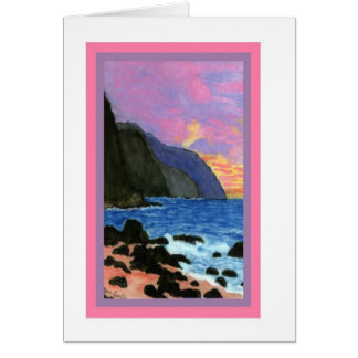 Cartão Por do sol do Cartão-NaPali, Kauai, Havaí