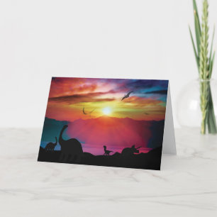 Cartão Por do sol do dinossauro