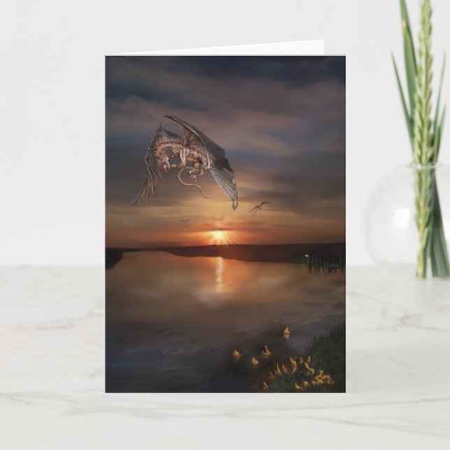 Cartão Por do sol do dragão (Frente)