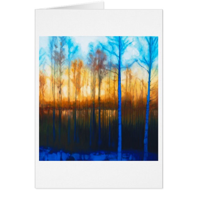 Cartão Por do sol do inverno no lago Siljan (Frente)