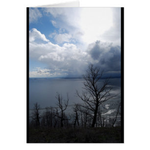 Cartão Por do sol do lago Yellowstone