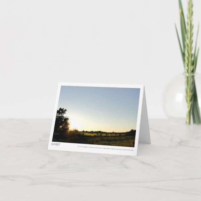 Cartão Por do sol do país sobre a foto Notecard dos (Frente)