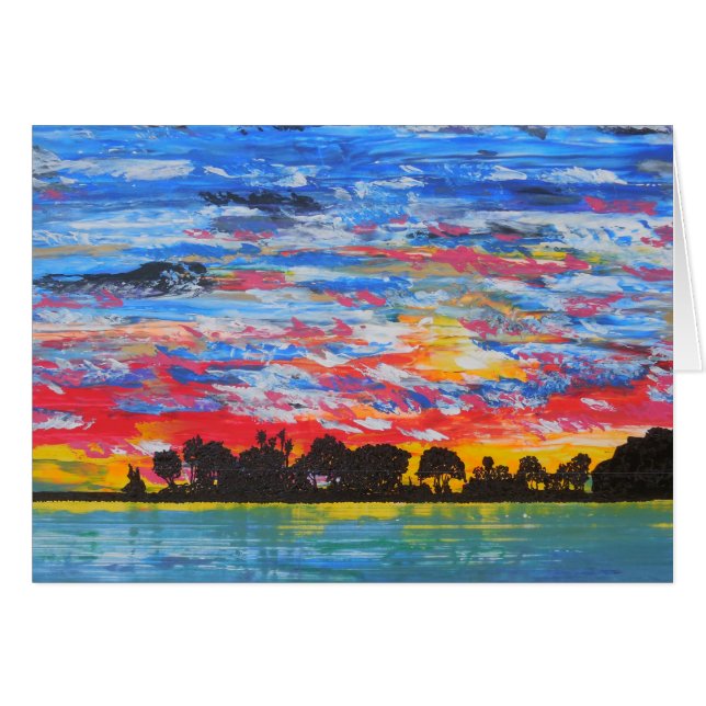 Cartão pôr do sol do porto de Dana (Frente Horizontal)