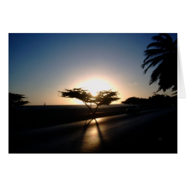 Cartão Por do sol em Aruba (Frente Horizontal)