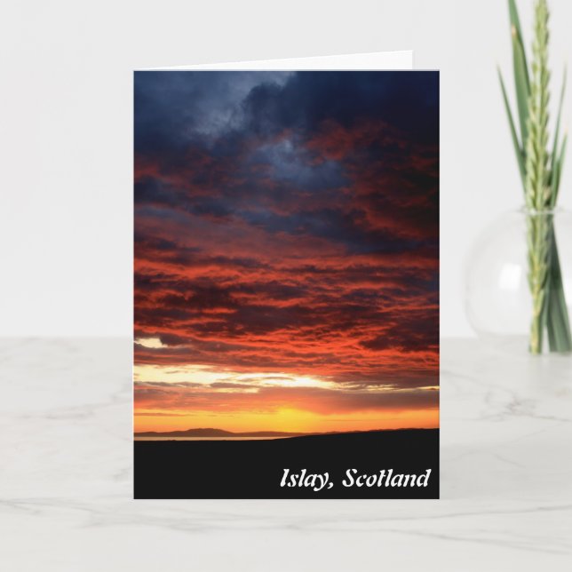 Cartão Pôr do sol em Islay, Escócia (Frente)