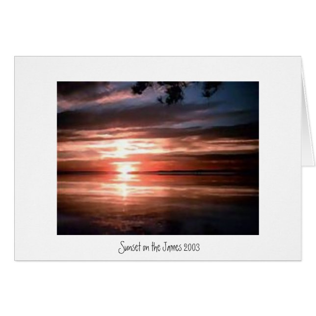 Cartão Por do sol em James River (Frente Horizontal)