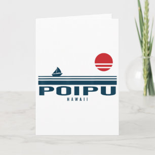 Cartão Pôr do sol em Poipu no Havaí veleiro nascer do sol