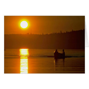 Cartão Por do sol grego sobre o mar