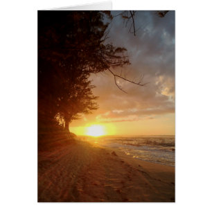 Cartão Por do sol havaiano