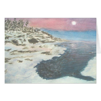 Cartão Por do sol invernal em Portage grande