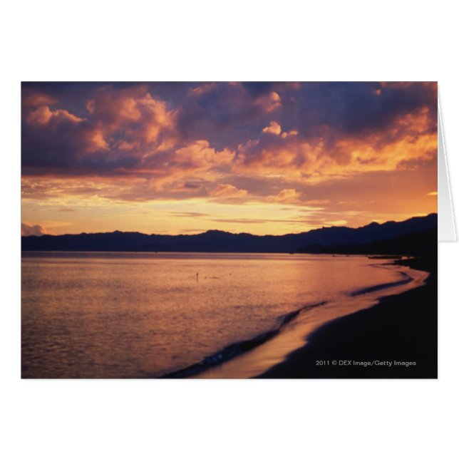 Cartão Pôr do sol na praia (Frente Horizontal)