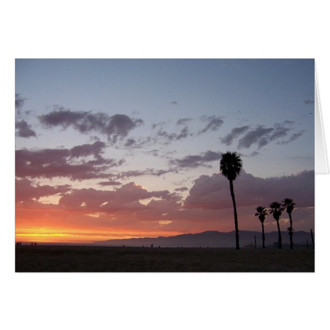 Cartão pôr do sol na praia. (Frente Horizontal)