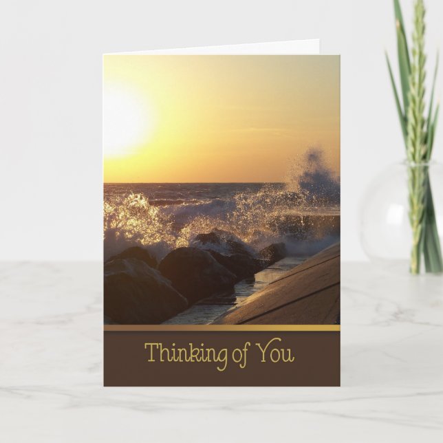 Cartão Pôr do sol nas rochas (Frente)