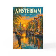 Pôr do sol no canal de Amsterdã Holanda Viagem Vin