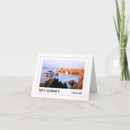 Cartão Pôr do sol no porto de Mevagissey, Cornualha