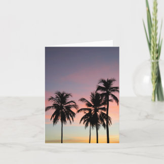 Cartão Por do sol & palmas Notecard