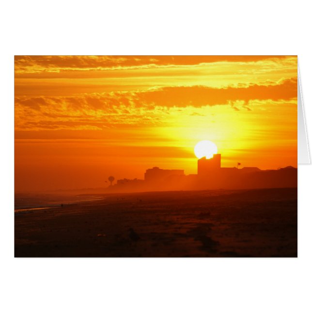 Cartão Por do sol que negligencia Emerald Isle (Frente horizontal)