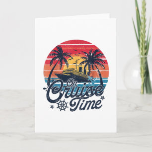 Cartão Pôr do Sol Retro Navegando no Tempo de Cruzeiro Ol
