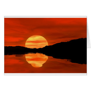 Cartão pôr do sol romântico