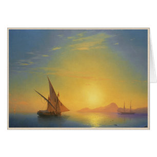 Cartão Por do sol sobre águas do seascape de Ivan