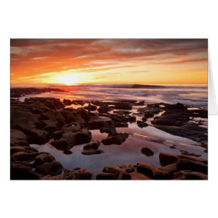 Cartão Pôr do Sol Sobre Piscinas de Maré