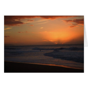 Cartão Por do sol vermelho