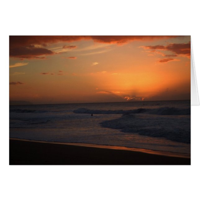 Cartão Por do sol vermelho (Frente Horizontal)