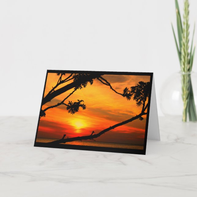 Cartão Por do sol vibrante que pensa de você (Frente)