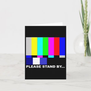 Cartão Por favor, aguarde pela televisão Padrão de teste