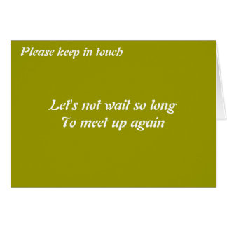 Cartão Por favor, mantenha contato