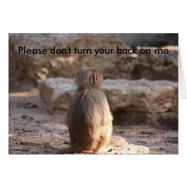Cartão Por favor, não me vire as costas (Frente Horizontal)