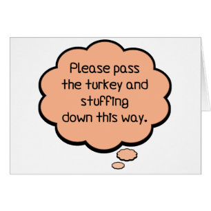 Cartão Por favor, passe a Turquia e o recheio