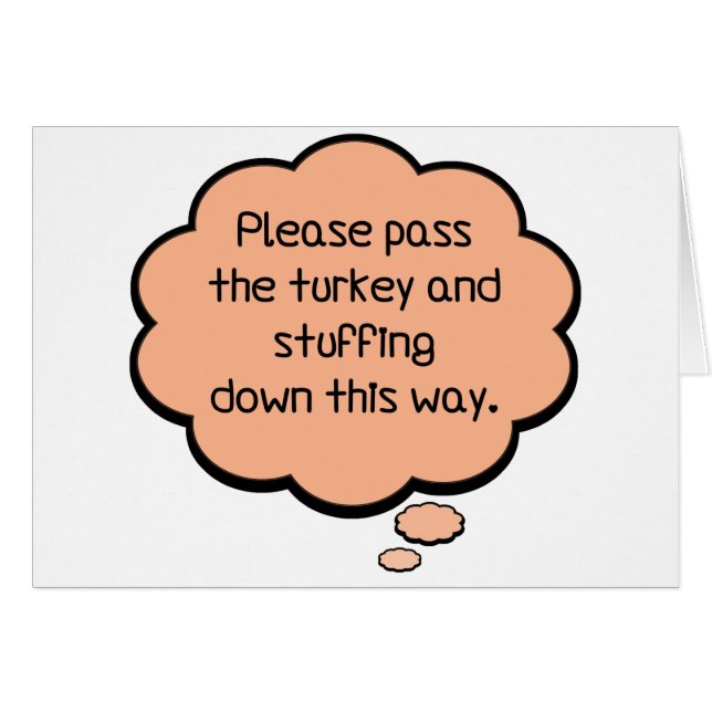 Cartão Por favor, passe a Turquia e o recheio (Frente Horizontal)