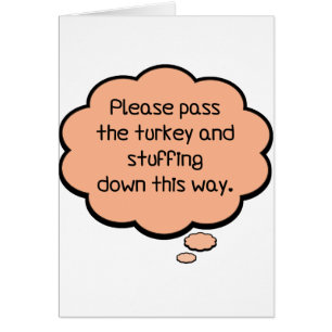 Cartão Por favor, passe a Turquia e o recheio