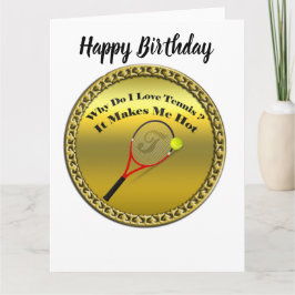 Cartão Por que adoro tênis. Faz-me quente (ouro)