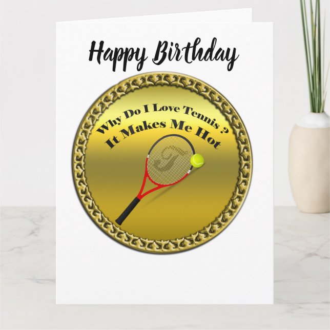 Cartão Por que adoro tênis. Faz-me quente (ouro) (Frente)