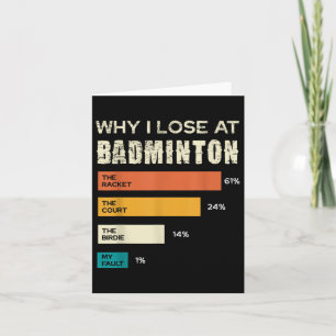 Cartão Por que eu perco no Badminton A Raquete Quadra