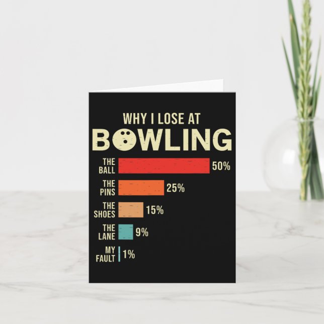 Cartão Por Que Eu Perder Na Boliche Engraçado Bowler (Frente)