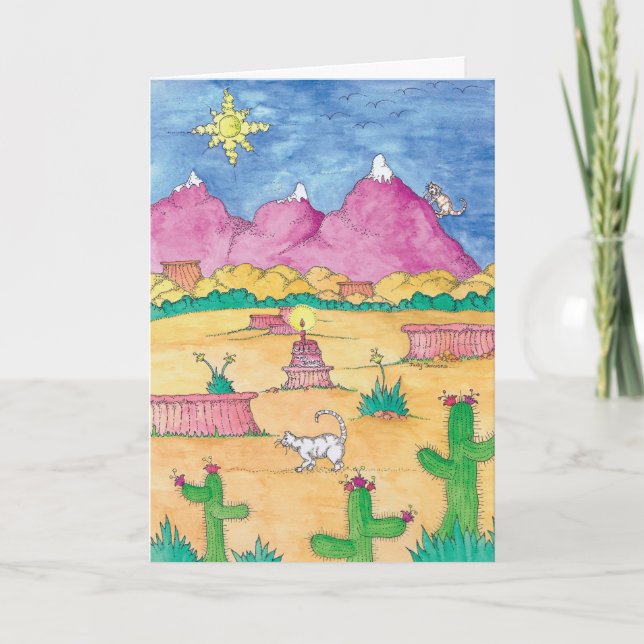 Cartão Por Terra ou Por Mar... Feliz aniversário! (Frente)