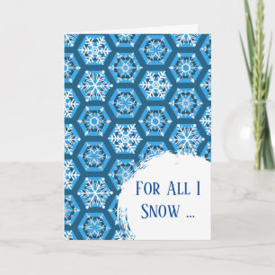 Cartão Por tudo que eu amizade neve flocos de neve e bola