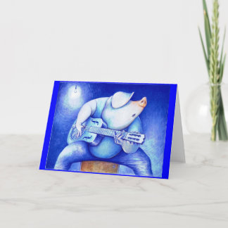 Cartão Porcine dos azuis