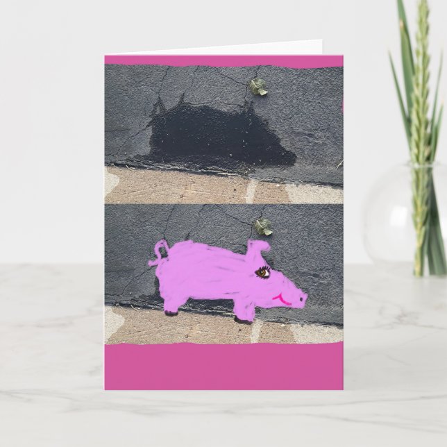 Cartão Porco Abstrato 🐷  (Frente)
