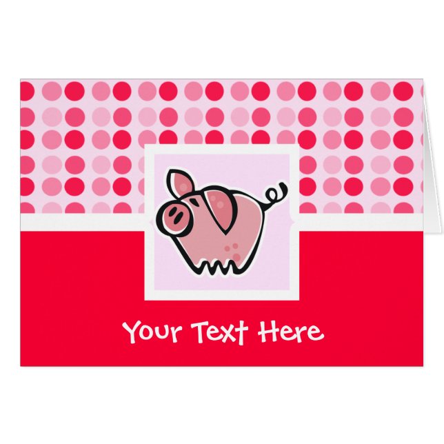 Cartão Porco bonito (Frente Horizontal)