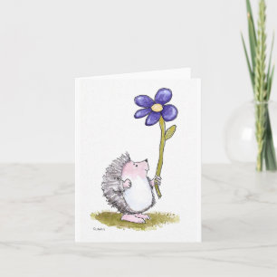 Cartão Porco Com Flor