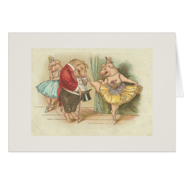 Cartão Porco do balé (Frente horizontal)