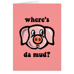 Cartão Porco engraçado