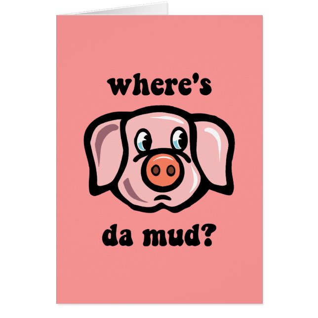 Cartão Porco engraçado (Frente)