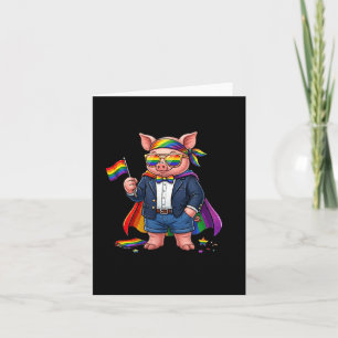 Cartão Porco Engraçado Lgbt Arco-Íris Lesbica Gay Orgulho